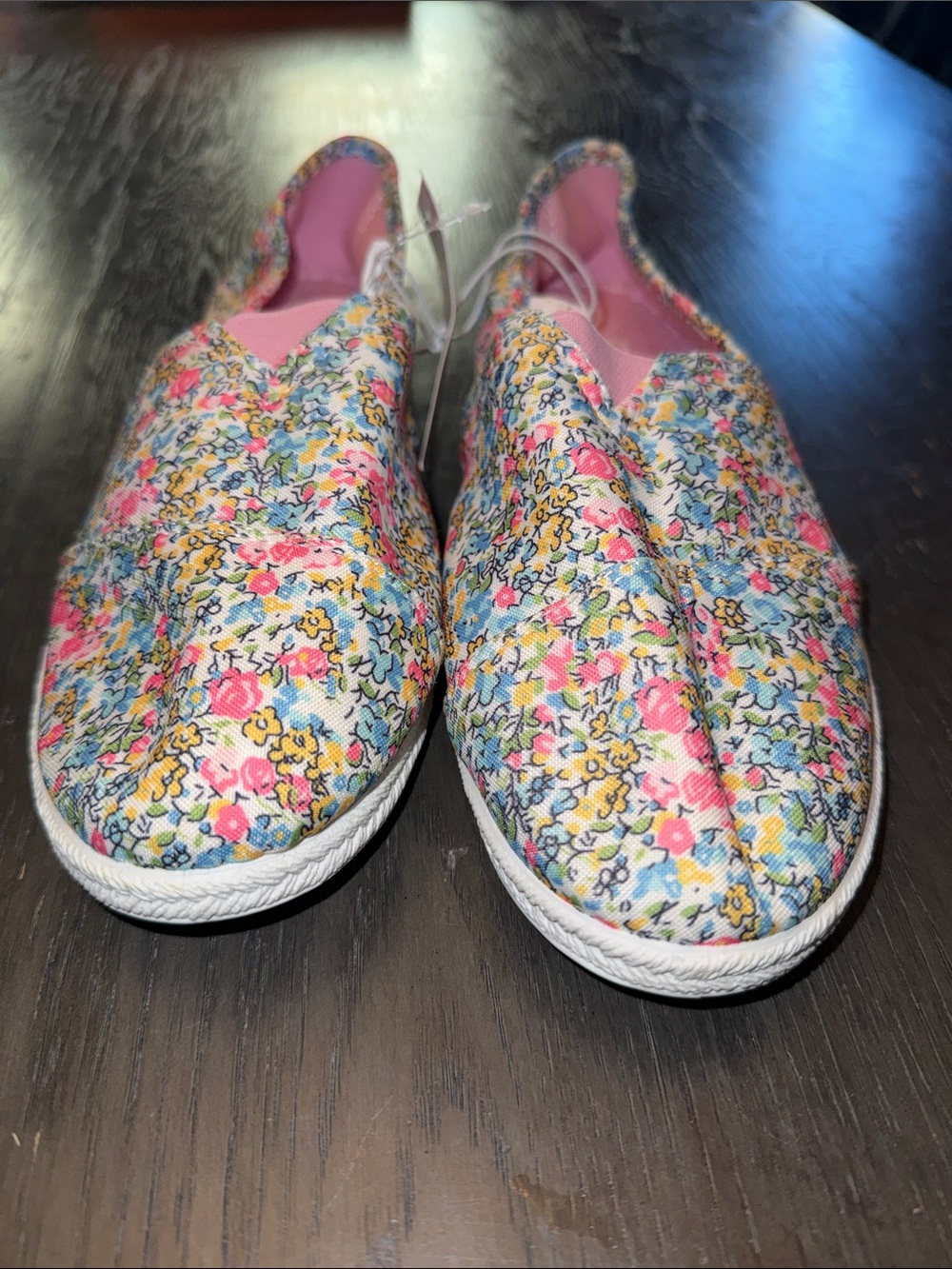 Size 9 Floral A-Line Slip Ons